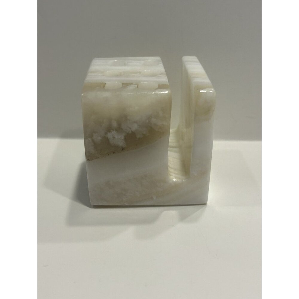 VTG MCM Onyx Cube Desktop Art Pen Organizer Letter Card Makeup Brush Holder - Picture 4 of 12